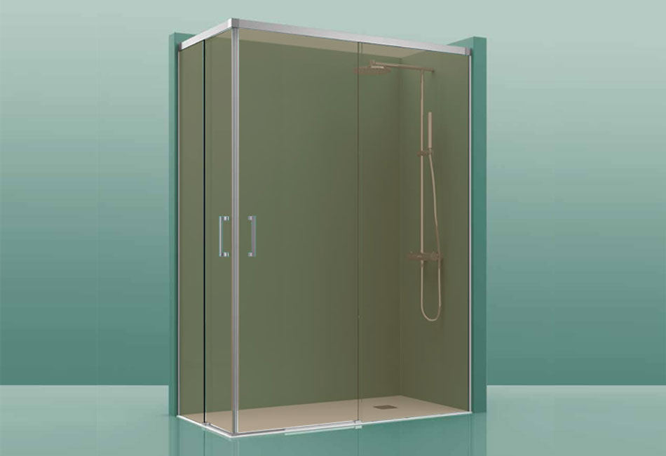 Paroi de douche COSMOS-300 - 90x70cm parsol bronze 85-90cm/65-70cm, , pour intérieur et extérieur