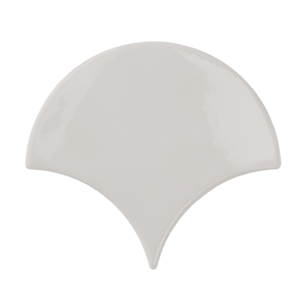 Faïence Bondi Fan Grey Brillant 15 x 13.4cm, Pate blanche, pour intérieur et extérieur