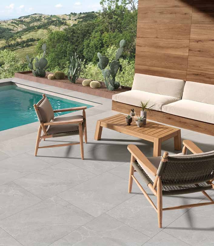 Carrelage Cortina Stone cenere 61x122cm 122 x 61cm, Grès cérame, pour intérieur et extérieur