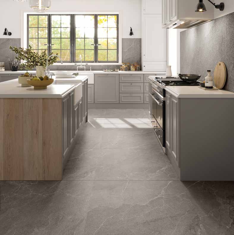 Carrelage Cortina Stone fumo 61x61cm 61 x 61cm, Ciment, pour intérieur et extérieur