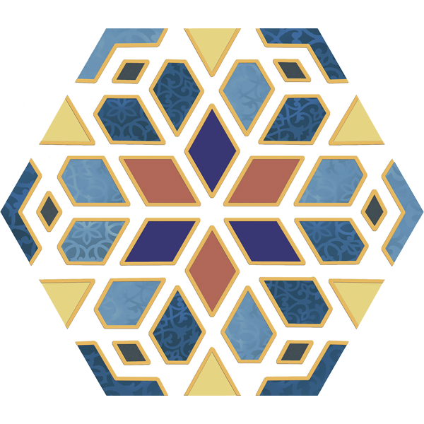Carrelage hexagonal Kimri 25 x 22cm, Grès cérame, pour intérieur et extérieur