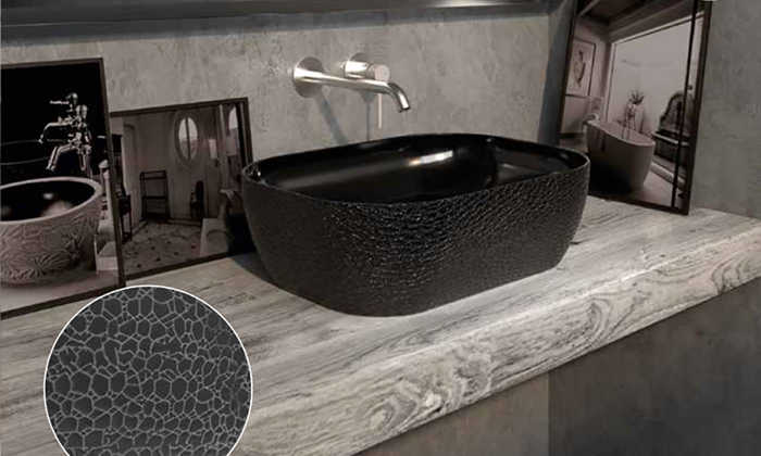 vasque Nalon noir 45.5 x 32cm, Céramique, pour intérieur et extérieur