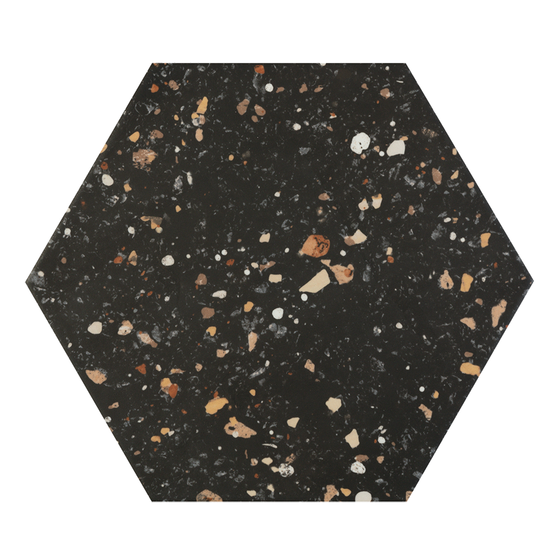 carrela hexagonal Arousa Noir 29 x 25.8cm, Ciment, pour intérieur et extérieur