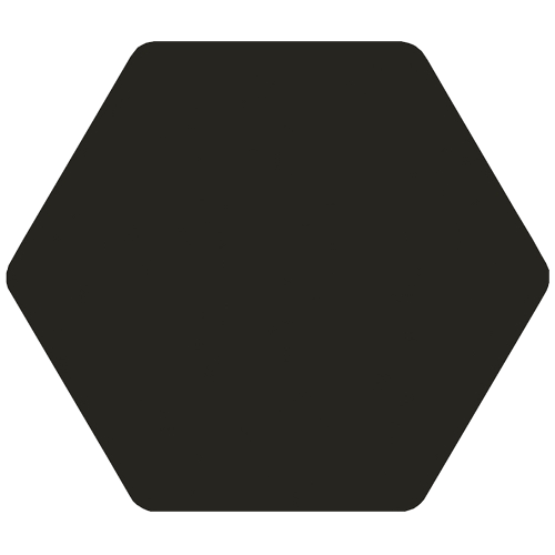 Carrelage Hexagonal Toscana Noir 29 x 25.8cm, Grès cérame, pour intérieur et extérieur