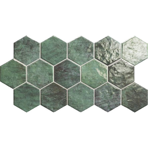 carrelage hexagonal Zellige brillant 51 x 26.5cm, Grès cérame, pour intérieur et extérieur