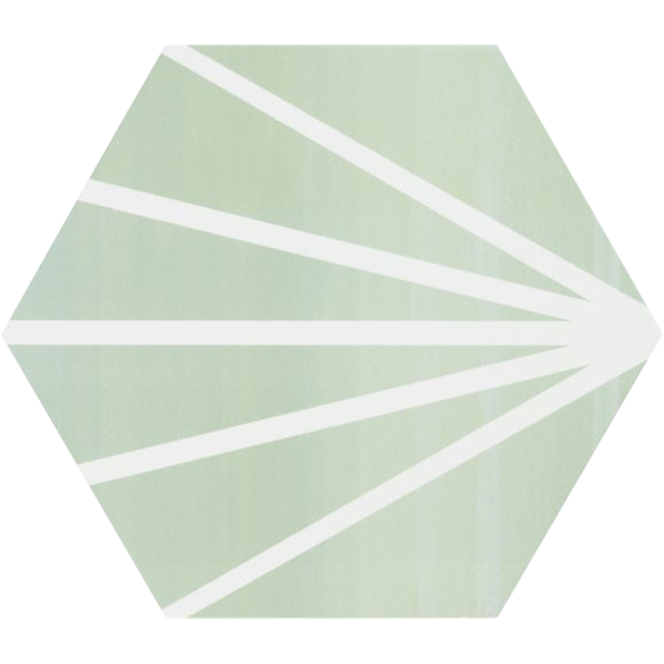 Meraki Verde Hexagonal 22.8 x 19.8cm, Grès cérame, pour intérieur et extérieur