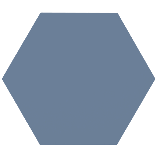 Meraki Base Azul Hexagonal 22.8 x 19.8cm, Grès cérame, pour intérieur et extérieur