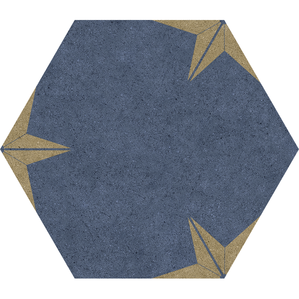 carrelage hexagonal Stella Gold 25 x 22cm, Grès cérame, pour intérieur et extérieur