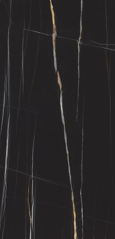 Carrelage poli Lux Jebel noir 260 x 120cm, Grès cérame, pour intérieur et extérieur