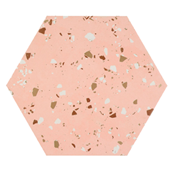 carrelage hexagonal South pink natural 30 x 25cm, Grès cérame, pour intérieur et extérieur